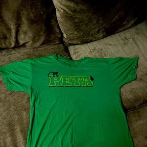 MENS shirt. Size Large green PETA.